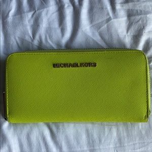 green Michael Kors wallet